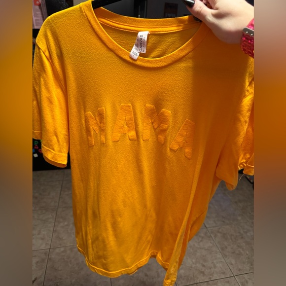 Bella Canvas MAMA t shirt. Golden yellow. Size LARGE - Picture 1 of 2